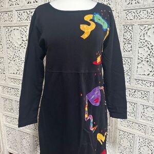 Vintage mardi gras holiday knee length dress size small